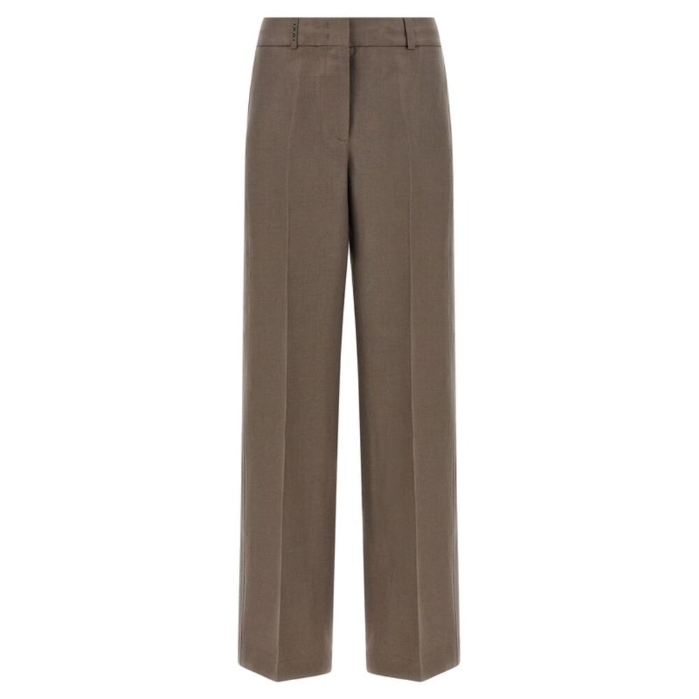 Peserico Brown Linen Women's Pants